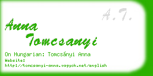 anna tomcsanyi business card
